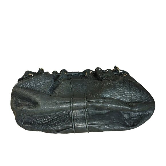 MCM Hobo Handbag Aren Extra Large Drawstring Black Leather Dual Handle Italy COA - Picture 16 of 16